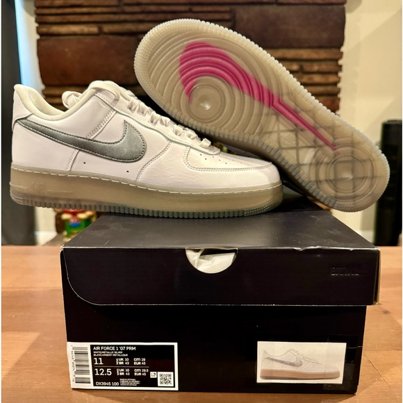 Nike Air Force 1 ‘07 PRM “White Metallic Silver” / Sz. 11 / DS (New) - Picture 1 of 7